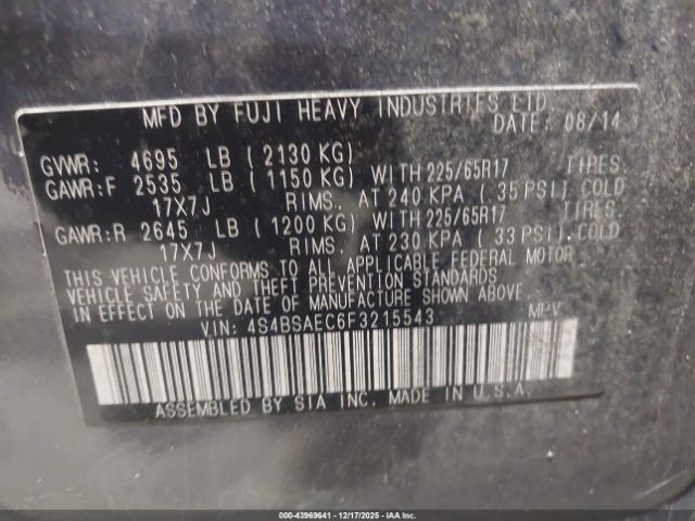 Subaru Outback 2.5i Premium Image 4